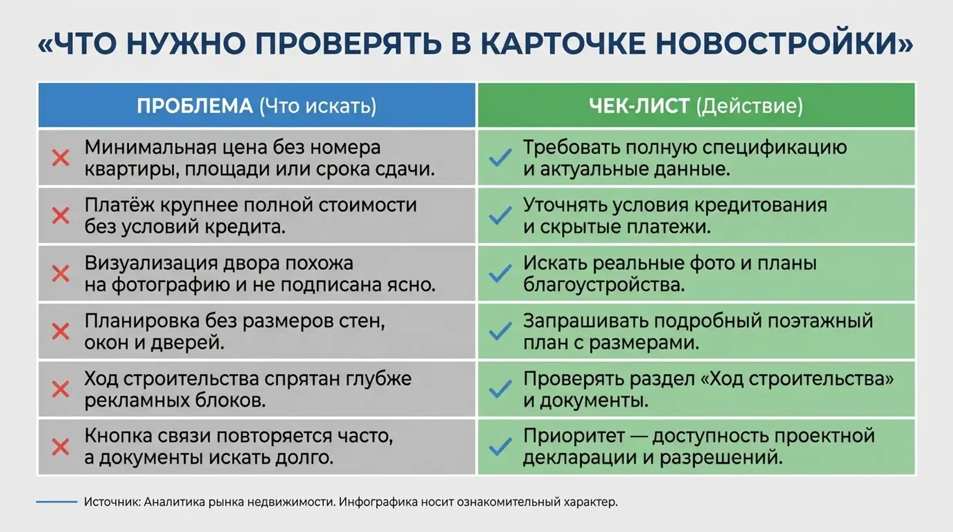 Что нужно проверять в карточке новостройки